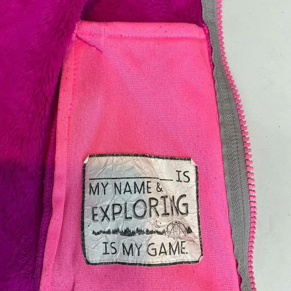 The North Face Girl's Osolita Full Zip Fuzzy Fleece Jacket Pink Medium 10/12